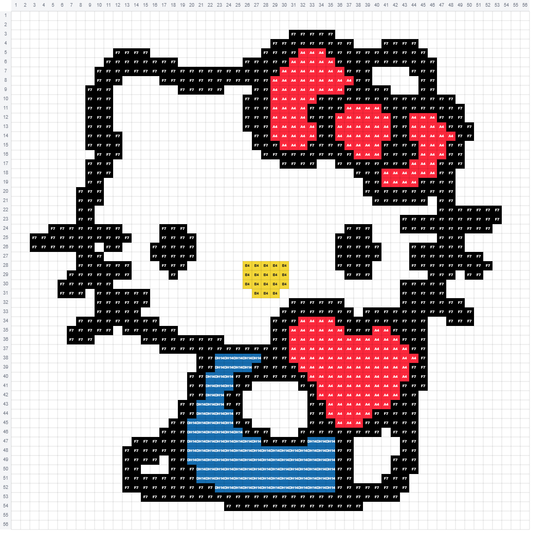 Hello Kitty 拼豆图纸示例